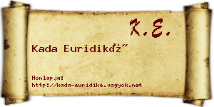 Kada Euridiké névjegykártya